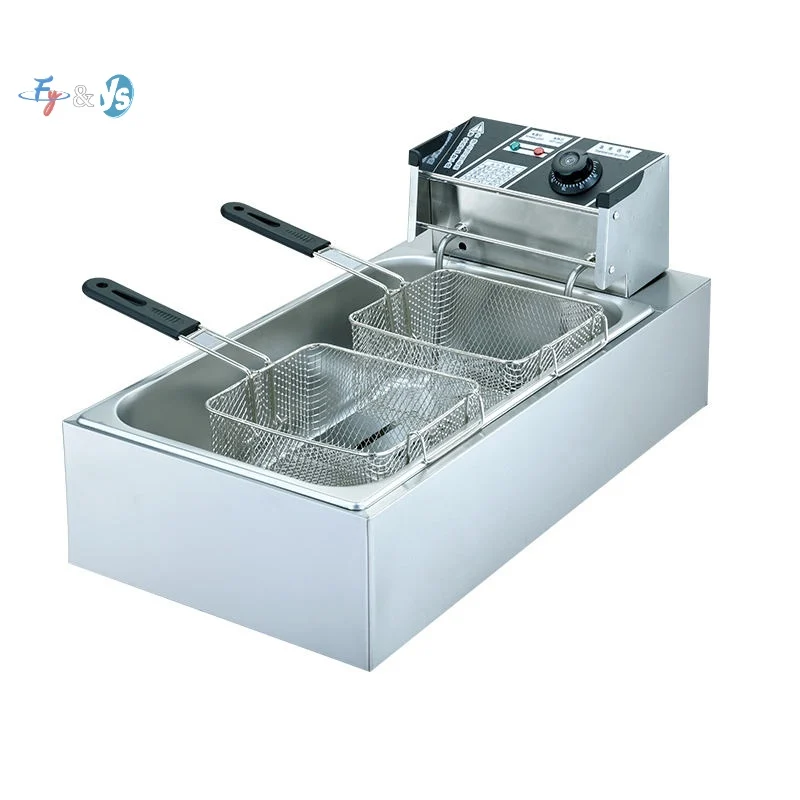 12 Liter Double Tank Electric Deep Fryer Stainless Steel Household Multi-purpose High Capacity Kitchen Fried Food Cook Machine