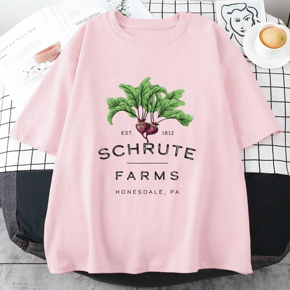 Dwight Schrute Vegetable Farm T-shirts 100% Cotton Casual Short Sleeve Top Summer Must-have Unisex Tees Loose Breathable Shirt