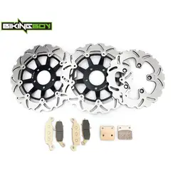 BIKINGBOY Front Rear Brake Discs Disks Rotors Pads For Suzuki Bandit GSF 600 / S 00 01 02 03 04 GSX750F 98-02 SV 650 S 1999-2002