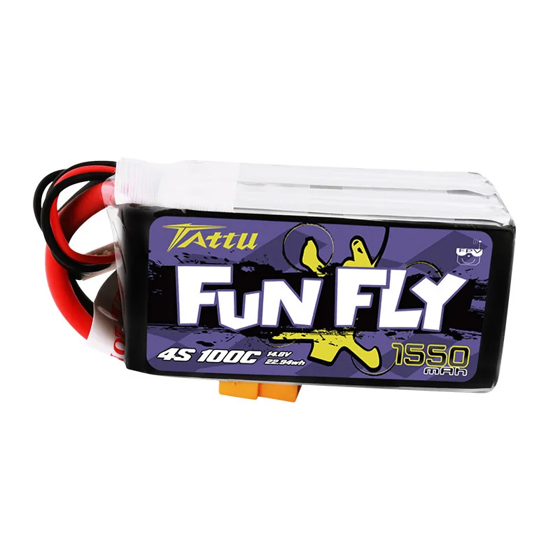 Nowy TATTU FUNFLY 14.8V bateria Lipo 1550mAh 100C dla helikopter RC Quadcopter FPV wyścigowy akumulator 4S części do dronów