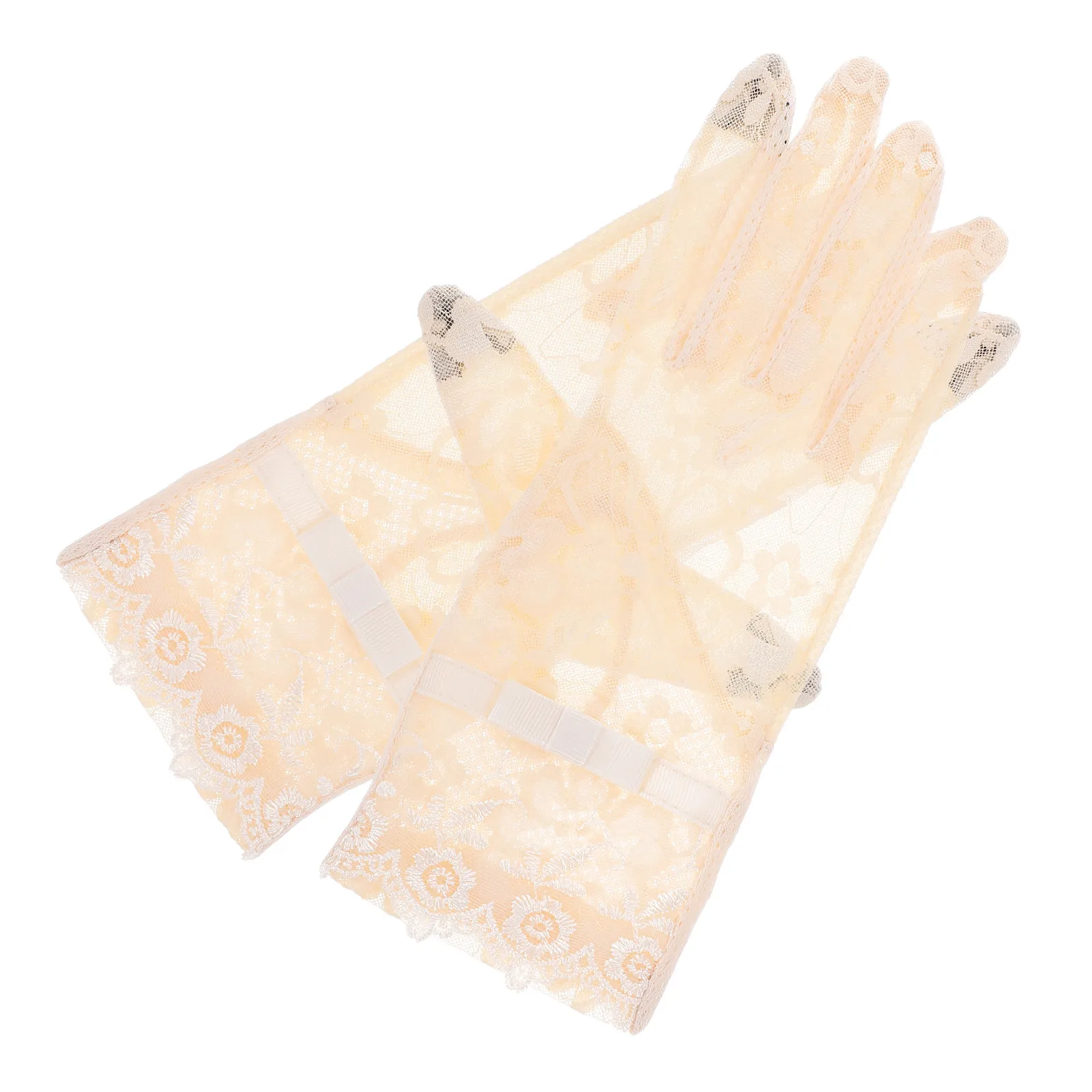 

1Pair Sun Protection Lace Gloves Short Breathable Lightweight Bridal Wedding Party Prom Cocktail Vintage Mesh Gloves for Women