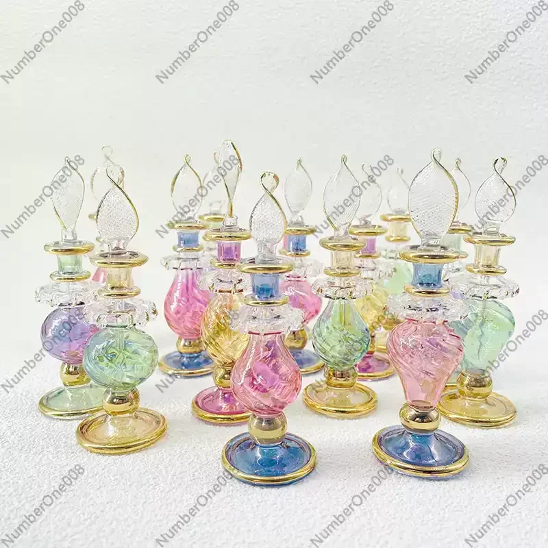 Imported Egyptian Perfume Bottle, Handmade Flavor Bottle, Multi-color Dipping Glass Bottle Exquisite Ornament
