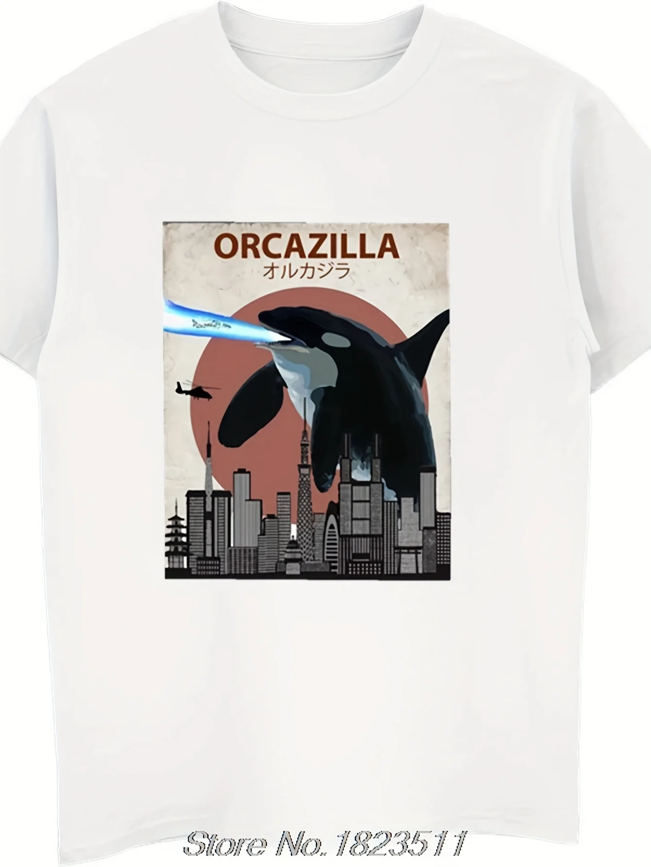 

Hot Sale Fashion Orcazilla Funny Killer Whale T-Shirt | Orca Lovers Gift T Shirt Men Funny Tees Tops Harajuku Streetwear