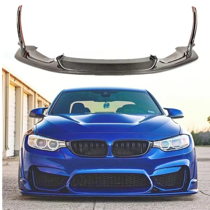 Glossy Finish Carbon Fiber Front Bumper Lip Laptor Style for F80 M3 F82 M4 2015-2020