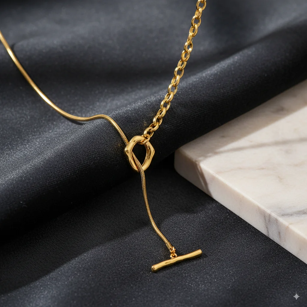 

Trendy Titanium Steel OT Buckle Chain Necklace Set for Women Fashion Jewelry Daily Wear Accessories Trendy New Styles Gifts