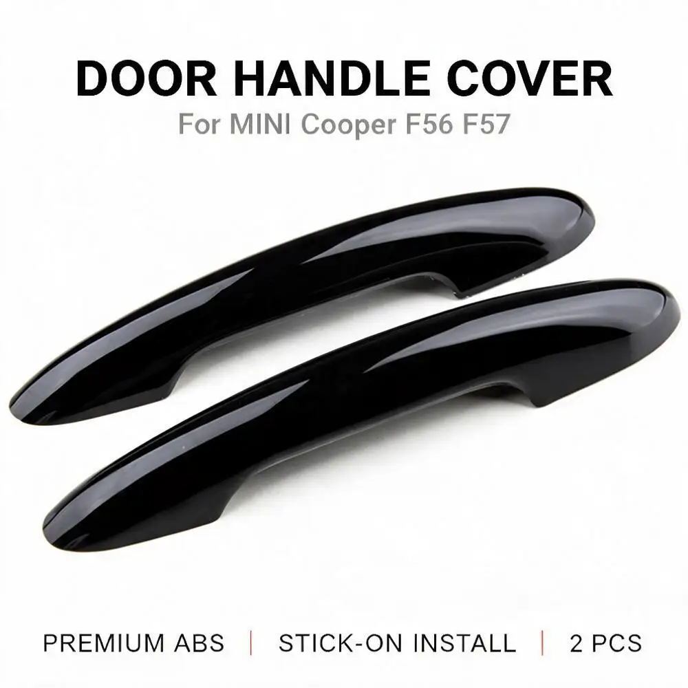 For MINI Cooper F56 F57 2014-2023 PC Solid Color Door Handle Cover Sticker 2pcs Set Stick-on Keyless Non-Keyless