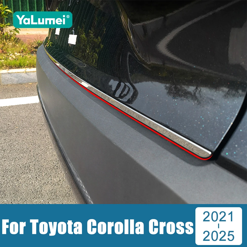 

For Toyota Corolla Cross XG10 2021 2022 2023 2024 2025 Hybrid Stainless Car Rear Trunk Cover Tail Gate Trim Strips Stickers