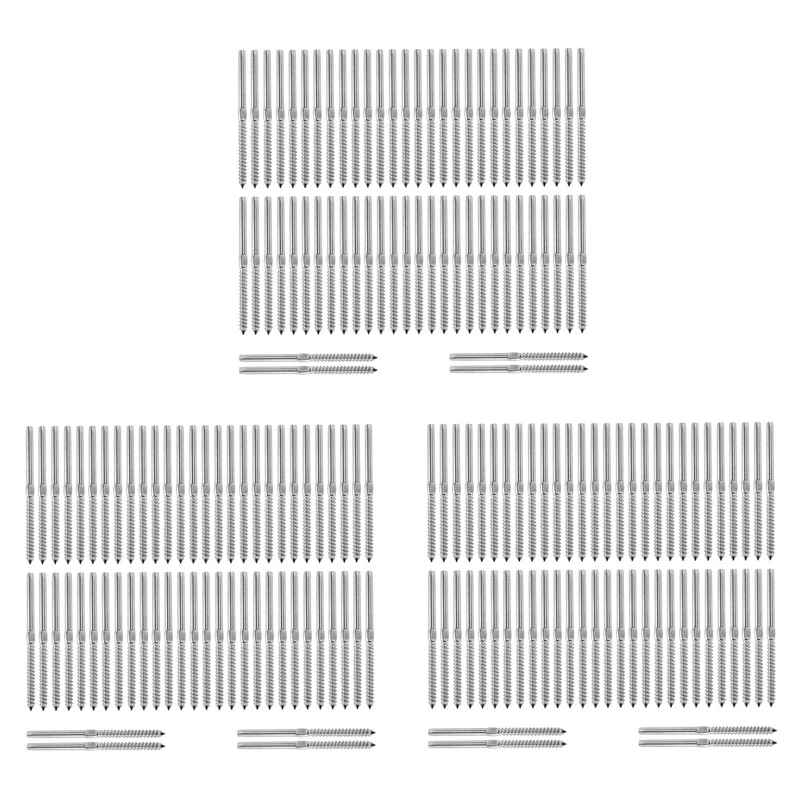 

90 Pairs Left&Right Hand Thread Lag Screws For 1/8 Inch Cable Railing Stair Deck Railing For Wood Post Lag Screw