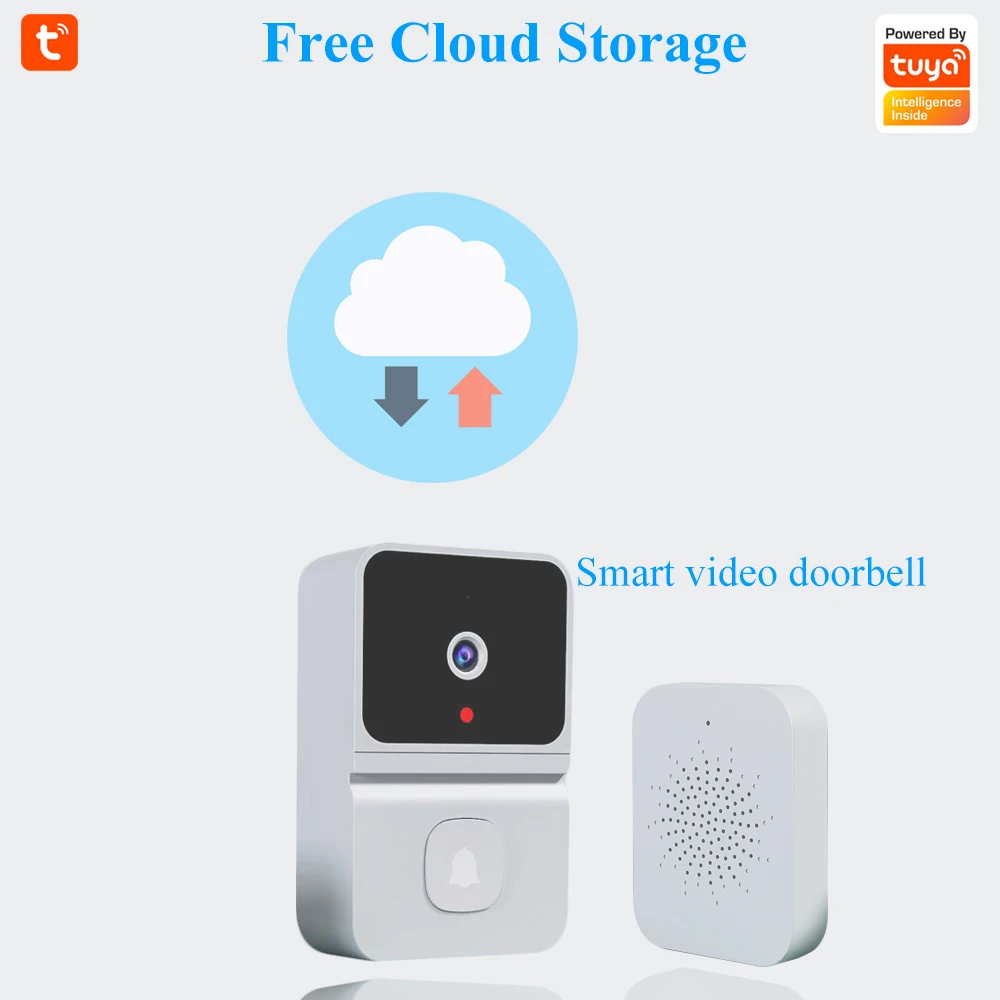 Tuya APP Wireless WIFI Doorbell Free Cloud Storage  Visual Doorviewer  Long Time Standby Video Door Phone