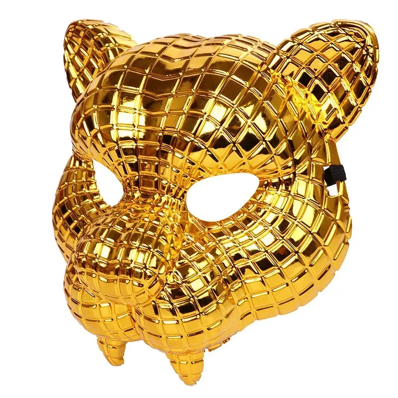 Halloween Gouden Luipaard Masker Tijger Volwassen Feest Uitvoering Kostuum Prop Masker Voor Man Cosplay