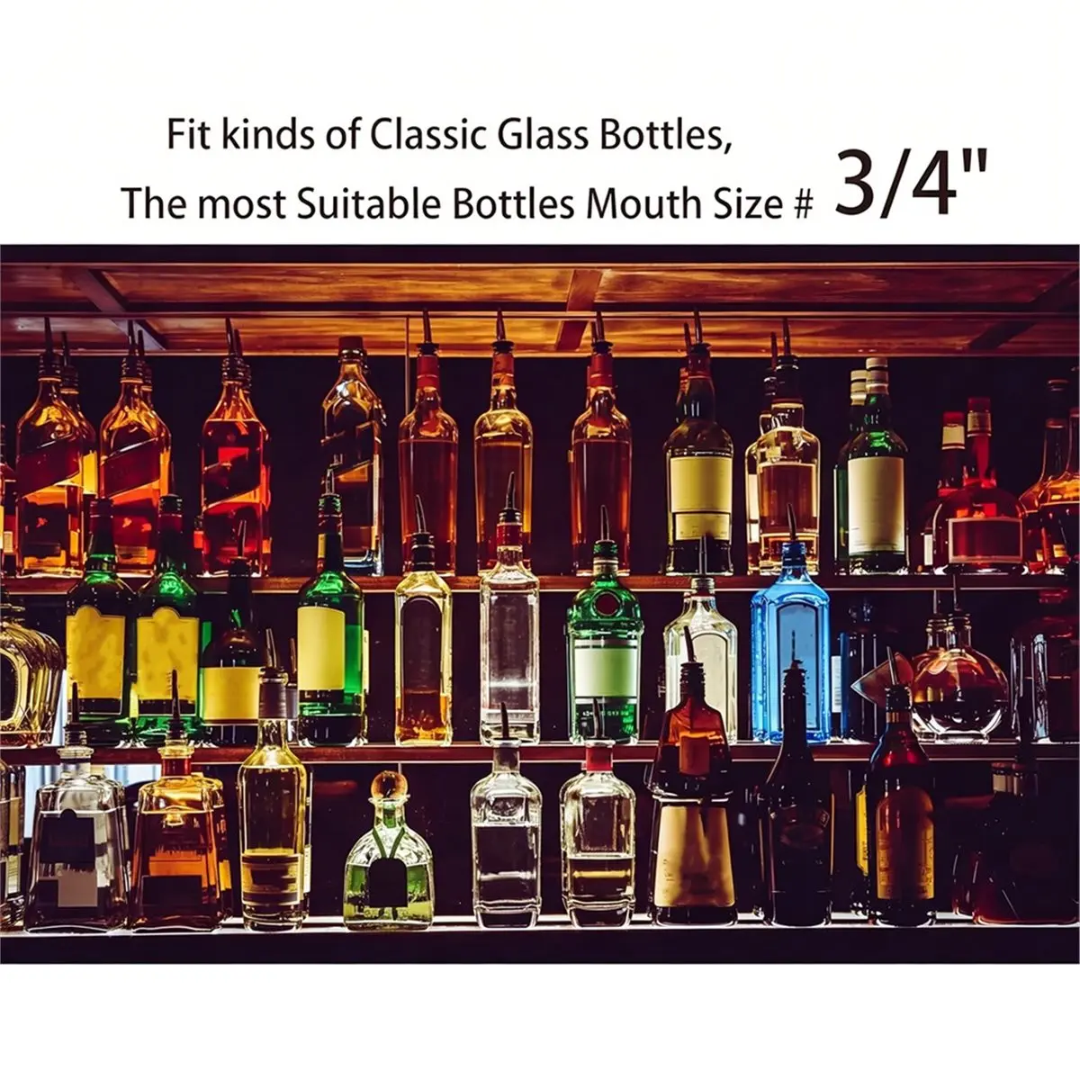 2026 New 24 Pack Stainless Steel Speed Pourers Spouts with Tapered, Liquor Pourers with Cap, Hygienic, Dishwasher Safe