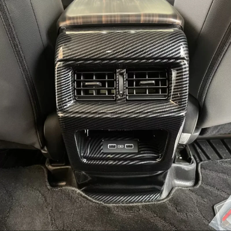 

For Honda CR-V CRV 2023 2024 Rear Seat Air Condition Vent Outlet Cover Trim Frame Carbon Fiber Car Styling Sticker Accessories