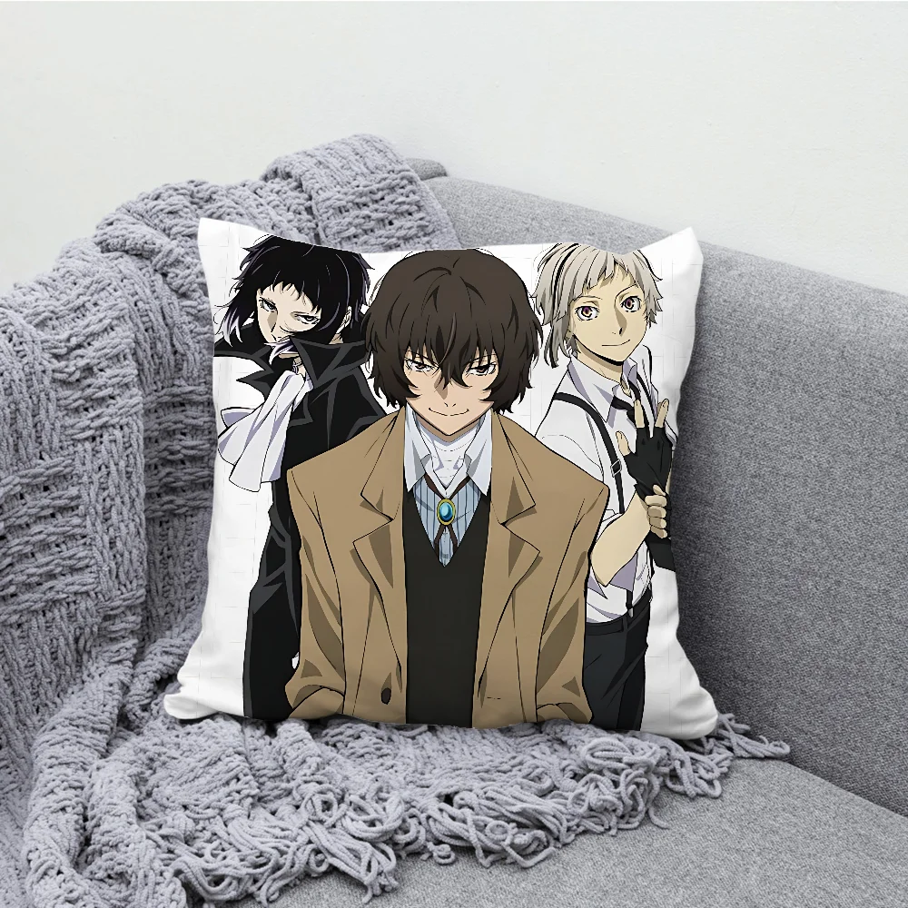 B-Bungo S-Stray Dogs Pillow Case Soft Cushion Cases for Farmhouse Sofa Decor Home Decorations and Protector Pillow Case