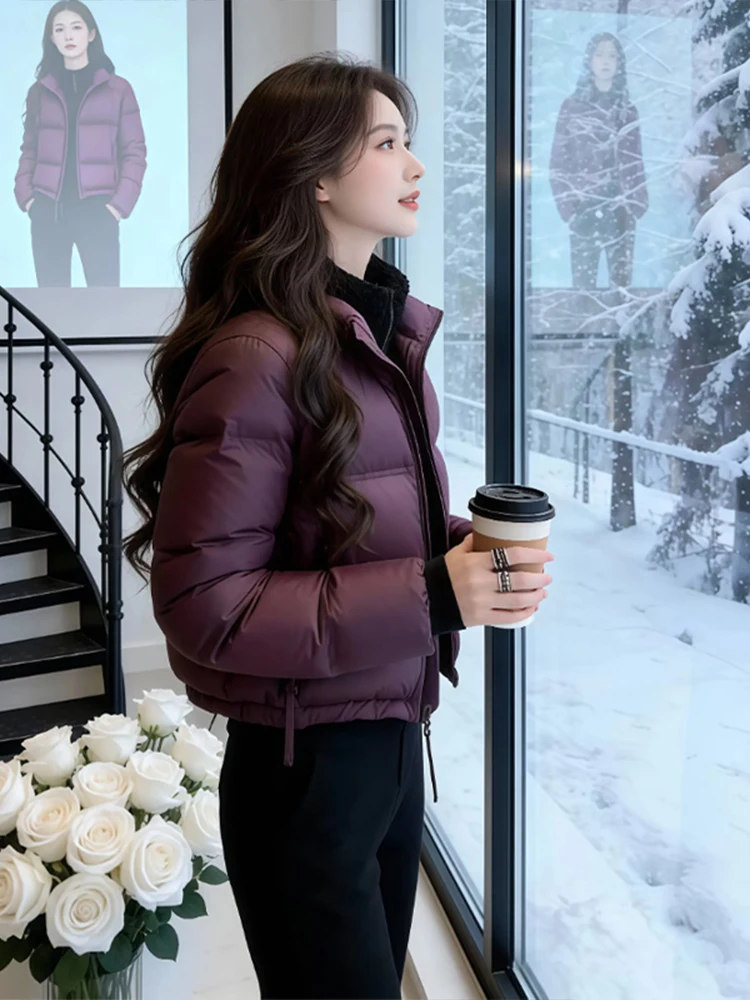 

Женская утепленная хлопковая куртка с воротником-стойкой, теплая повседневная зимняя новинка, модное женское пальто на молнии, маленький размер