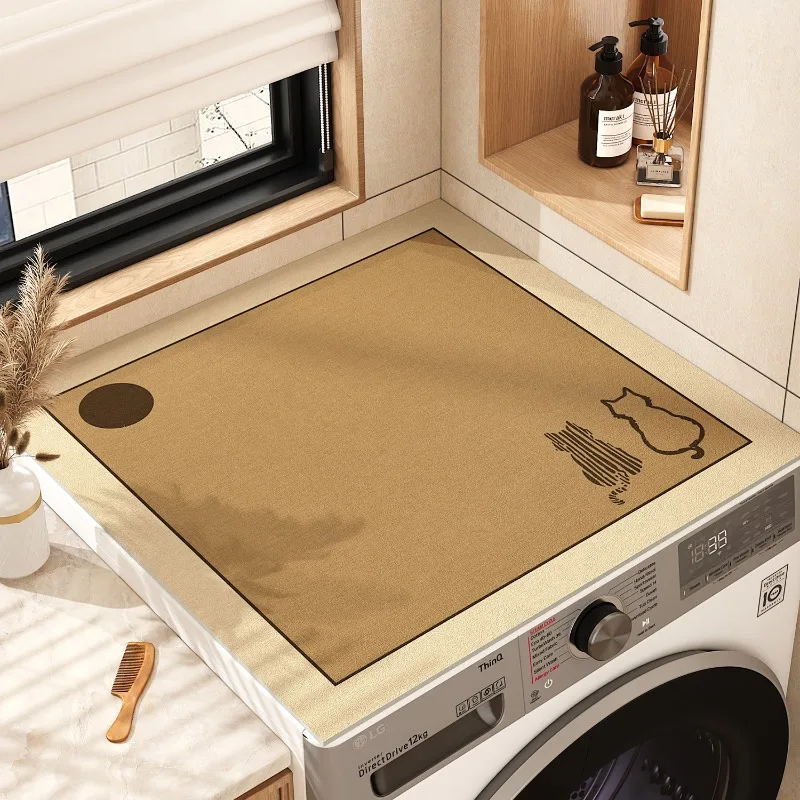 Diatom mud drum washing machine cover pad, water absorption, sun protection and dust cover