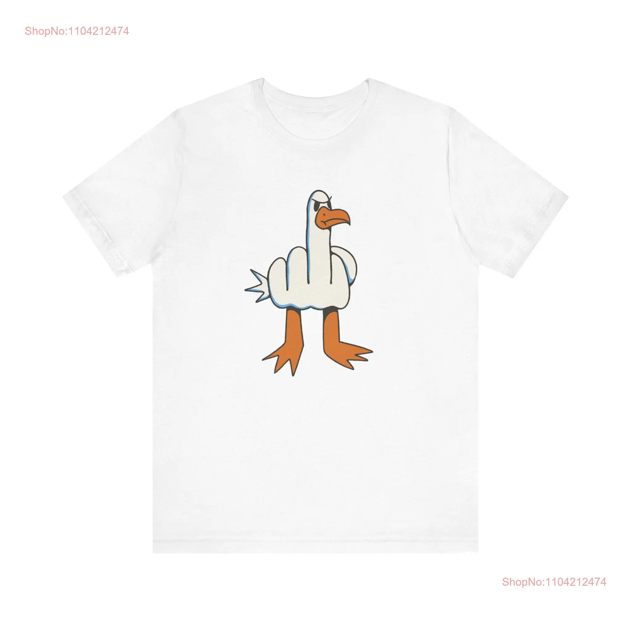 Sassy Seagull Middle Finger T Shirt Funny Bird Gesture Sarcastic Seaside Apparel Beach Attitude  long or short sleeves