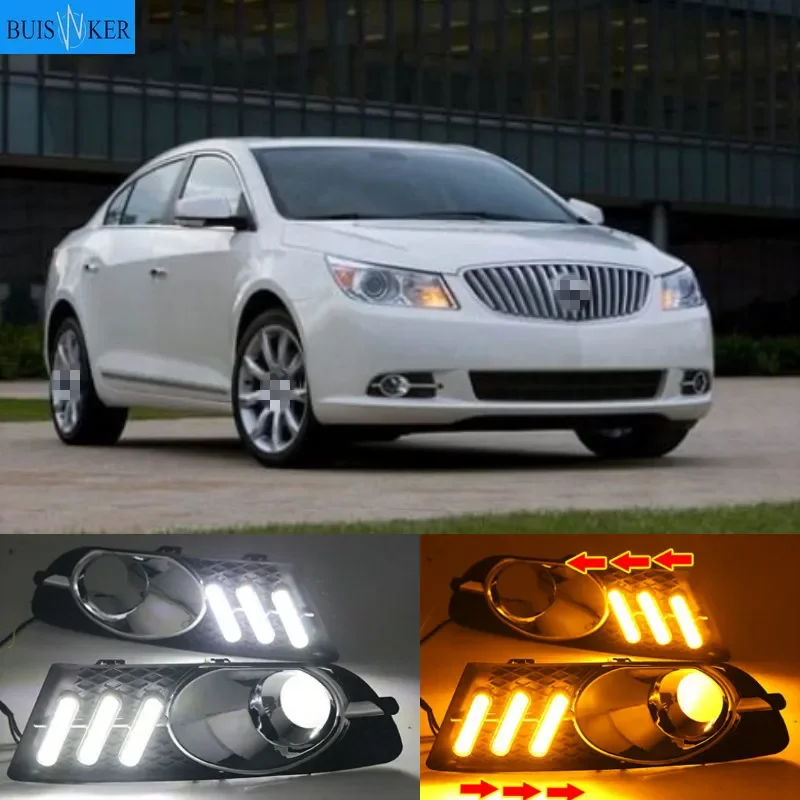 

1set Bumper headlight for Buick Lacrosse daytime light 2009~2012y car accessories LED DRL headlamp for Lacrosse fog light