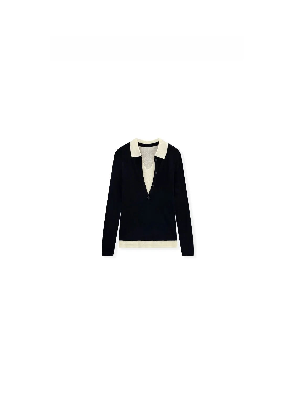 

Faionable Patchwork Knitwear Collar Spring Season Sli Small ence Two-Piece Design Sense Week Polyester Fiber