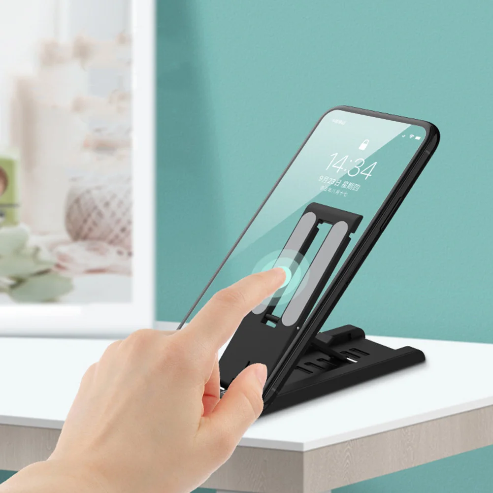 Cell Phone Stand, Portable Foldable Desktop Cell Phone Holder, Adjustable Universal Multi-Angle Cradle For Desk