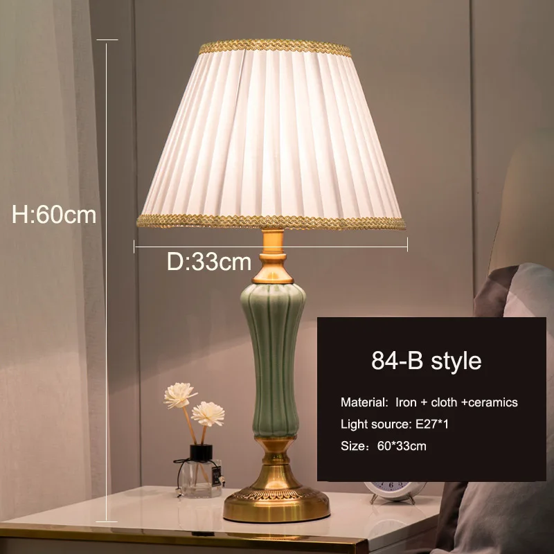 الحديثة فندق أباجورة الجدول السيراميك ضوء الشمال Ins النسيج مكتب ضوء غرفة المعيشة السرير مكتب مذاكرة مصباح #3