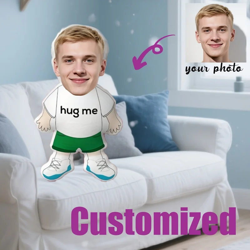 

Customizable Human Shaped Hugging Pillow Personalized with Any Image Ideal for Mother's Day Halloween Christmas Decor & Gifts