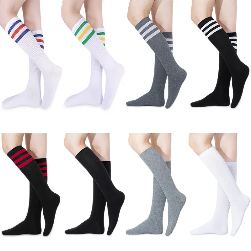 

Long Cotton Socks For Women Socks Knee High Socks Female Ladies Striped Long Socks Ventilation School Girls Sports Knee Socks