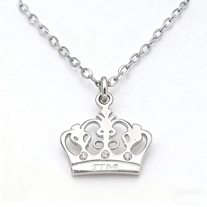 

S925 Silver Crown Necklace Sparkling Synthetic Zircon for Christmas Gift Girlfriend Mom Sister BFF Daily Party Elegant Women