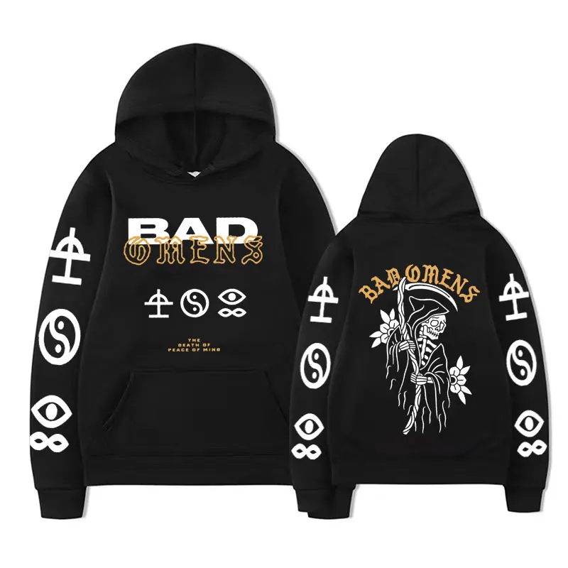 

Bad Omens Band Music Tour 2023 Hoodie Retro 90s Men Women Hip Hop Punk Hoodies Fashion Casual Warm Long Sleeve Hooded Streetwear