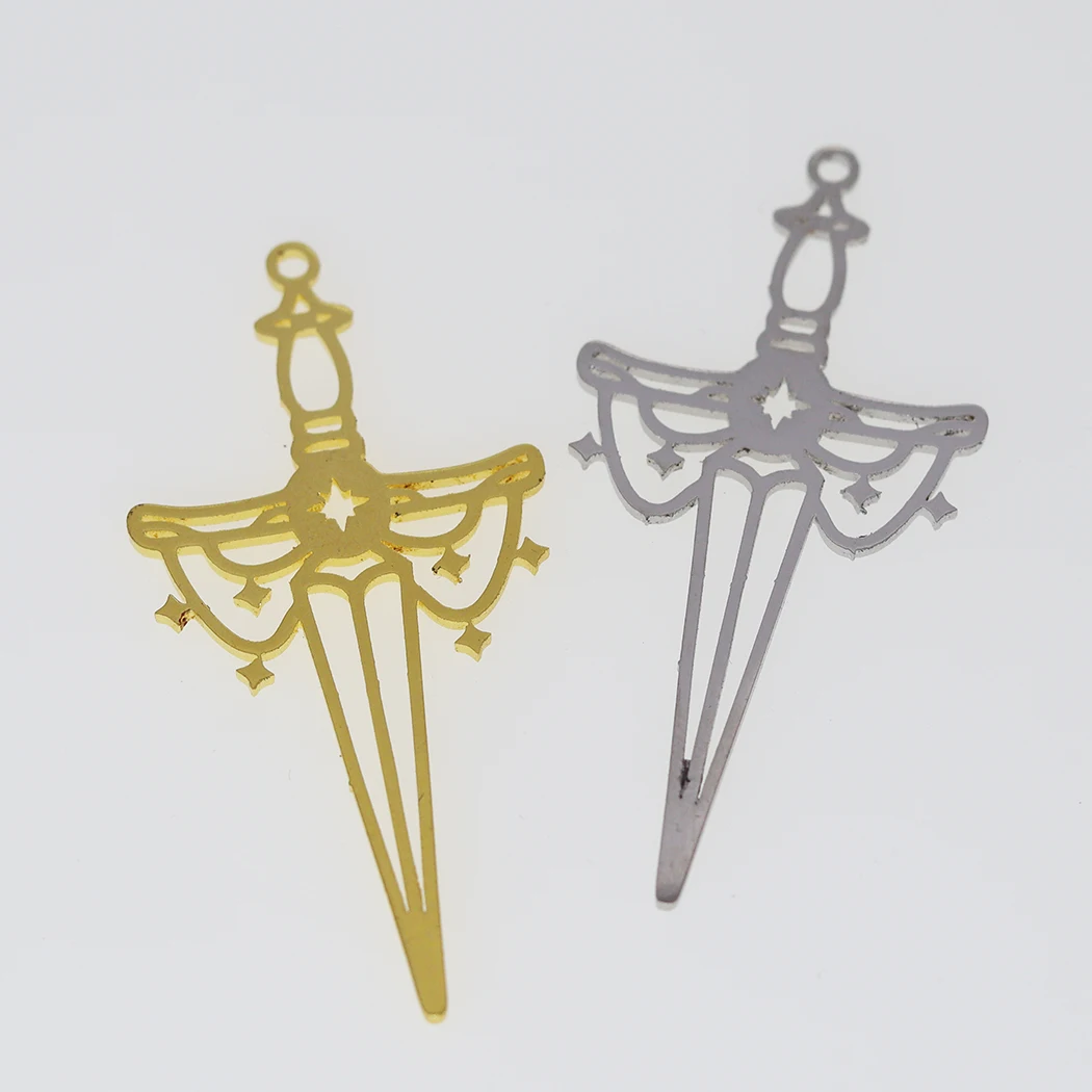 5PCS DIY Stainless Steel Sword Pendant Necklace Charm Pendant For Men Jewelry Witchcraft Simple Vintabe Choker Women Gift