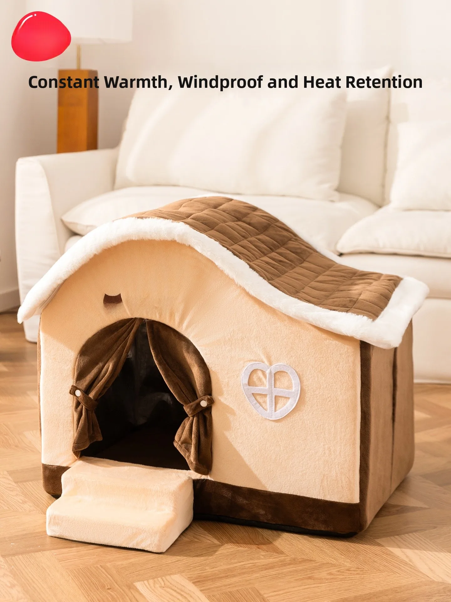 

Thiened Winter Dog Bed Small Dogs Sp Cave Heatable Closed Sle Detachable Waable Pet House for Dogs s S