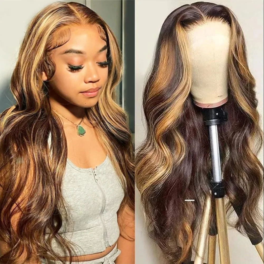 30 40 Inch P427 Highlight Human Hair Wig Boby Wave 13x6 Hd Lace Frontal Wig Colored 13x4 Lace Front Wig Pre Plucked 180% Density