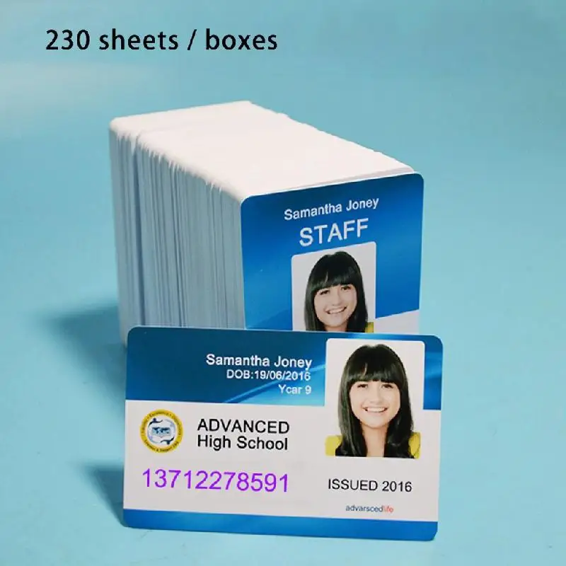 New Blank Pvc Card 230pcs for Membership Club Card Id Direct Printing of Coated White Card New White Inkjet Printable
