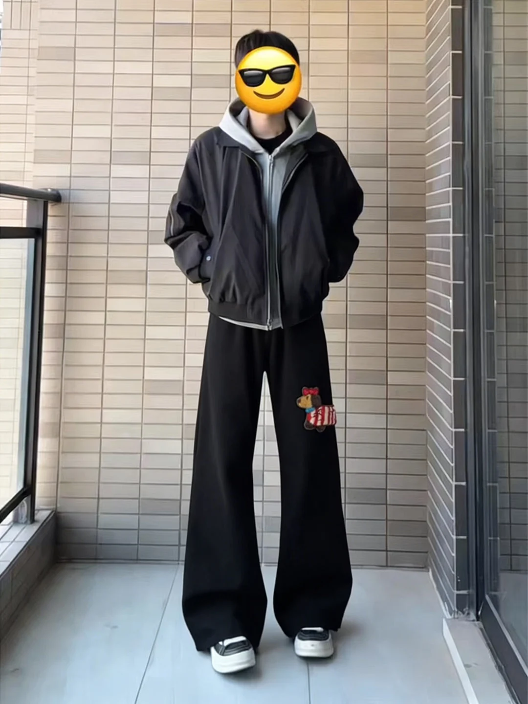 

Bla Embroidered Sausage Dog Jeans Men's Spring Rise Leg Lengthening American Straight Leggings Cleanfit Flared Pants