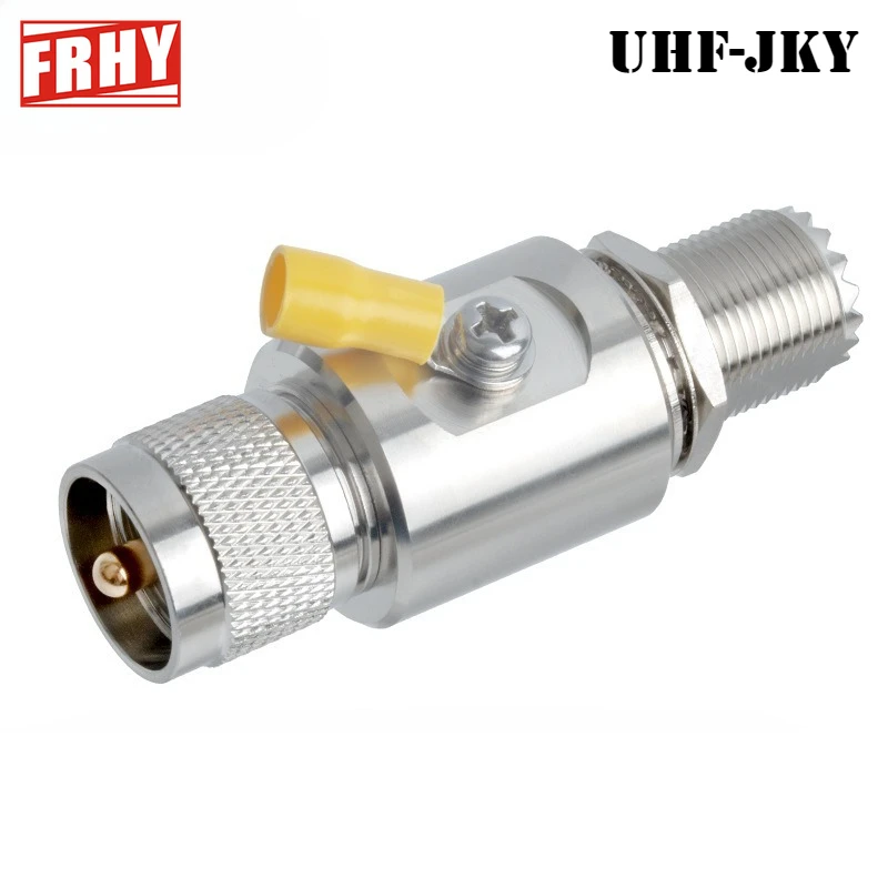 1PCS Antenna Feeder Lightning Protector - UHF Male to Female M-head Surge Protector for Base Station Weak Current Communication
