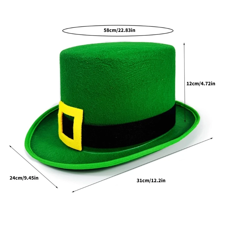 Cowboy Hats Panama Hat Leprechaun Headwear Green for Women Men Photo Props Western for Men Women Unisex Wear Headwear