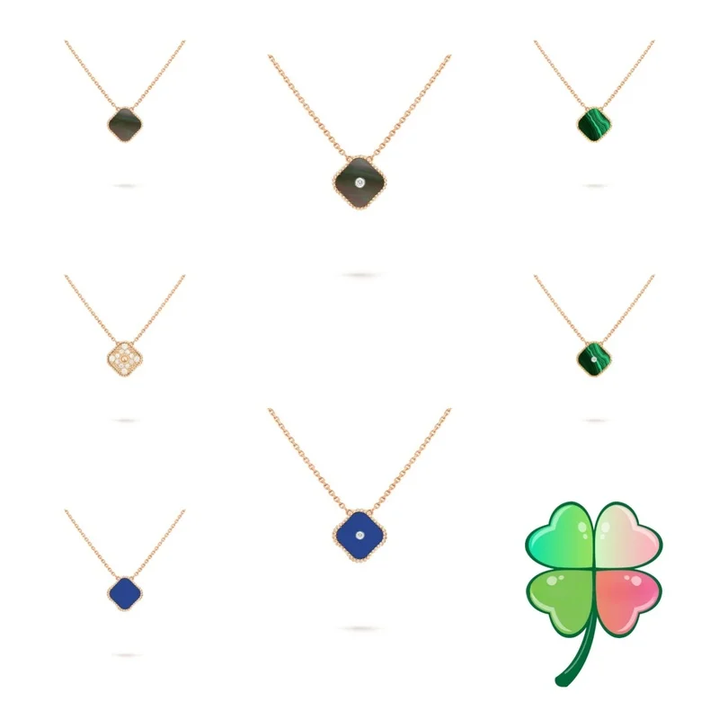 Rose Gold High Quality Texture 925 Silver Clover Necklace Women Jewelry Flower Shell Enamel Delicate Jewellery