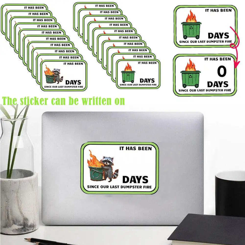 Dumpster Fire Day Count Sticker, Dumpster Fire Response Vinyl Team Essential Stickers Sticker, Fire Waterproof Safety Stick M2C7