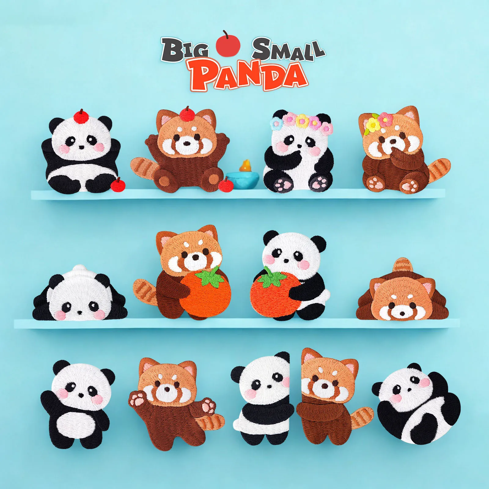 1 Piece Cute Panda Red Panda Design Patch Fashion Sticker On Patch for Clothing Funny Collections for Students DIY Accessories