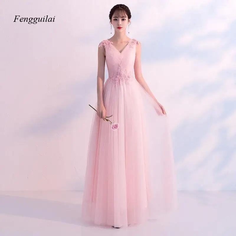 Luxury Lilac Long Evening Dress Sleeveless V Neck Beaded Formal Party Gown for Women