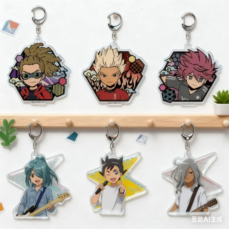 6CM Game INAZUMA ELEVEN 11 Acrylic Keyring Doll Anime Axel Blaze
