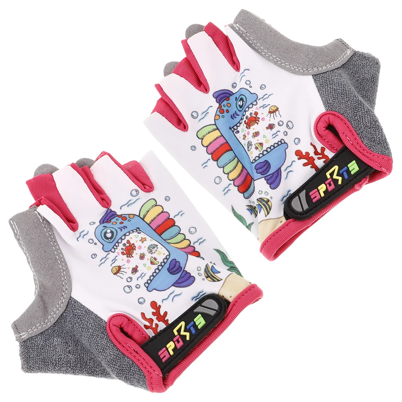 

Breathable Kids Fingerless Gloves Half-Finger Riding Gloves for Boys Girls Cycling Roller Skating Outdoor Sports in Vibrant Pink