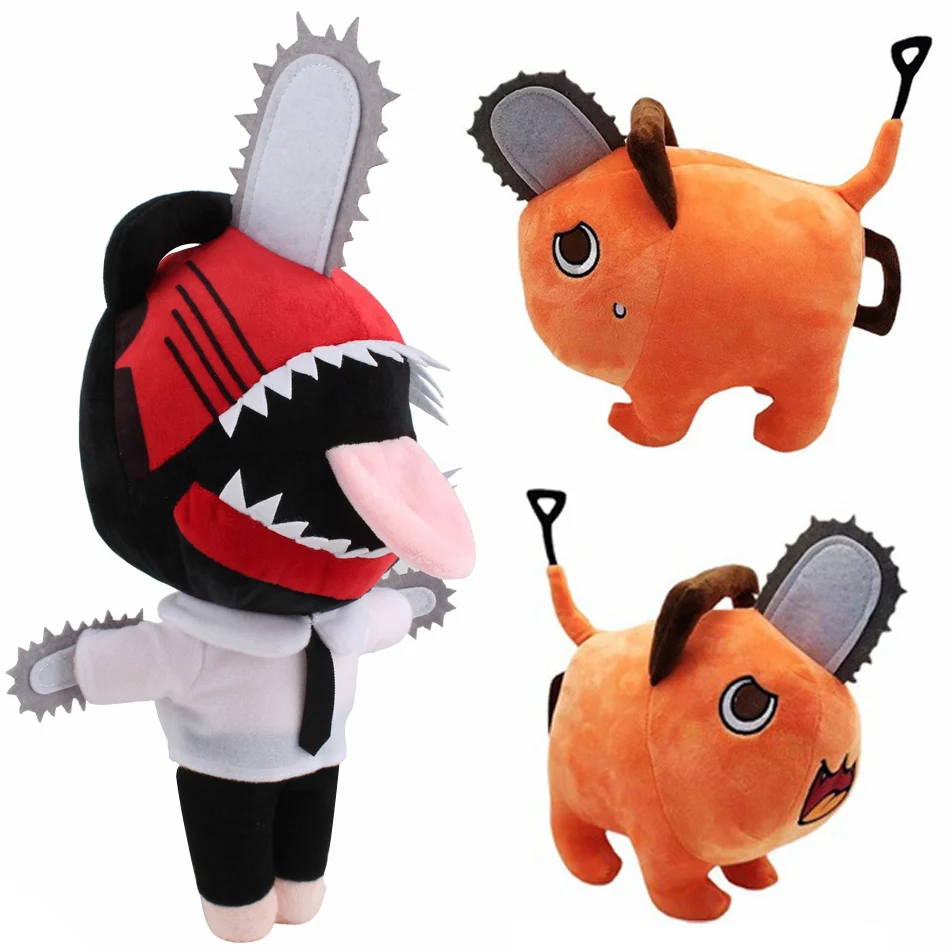 25Cm Japanse Anime Pochita Pluche Kettingzaag Man Cosplay Oranje Hond Speelgoed Kawaii Gevulde Pop Voor Kinderen Halloween Geschenken Verjaardag