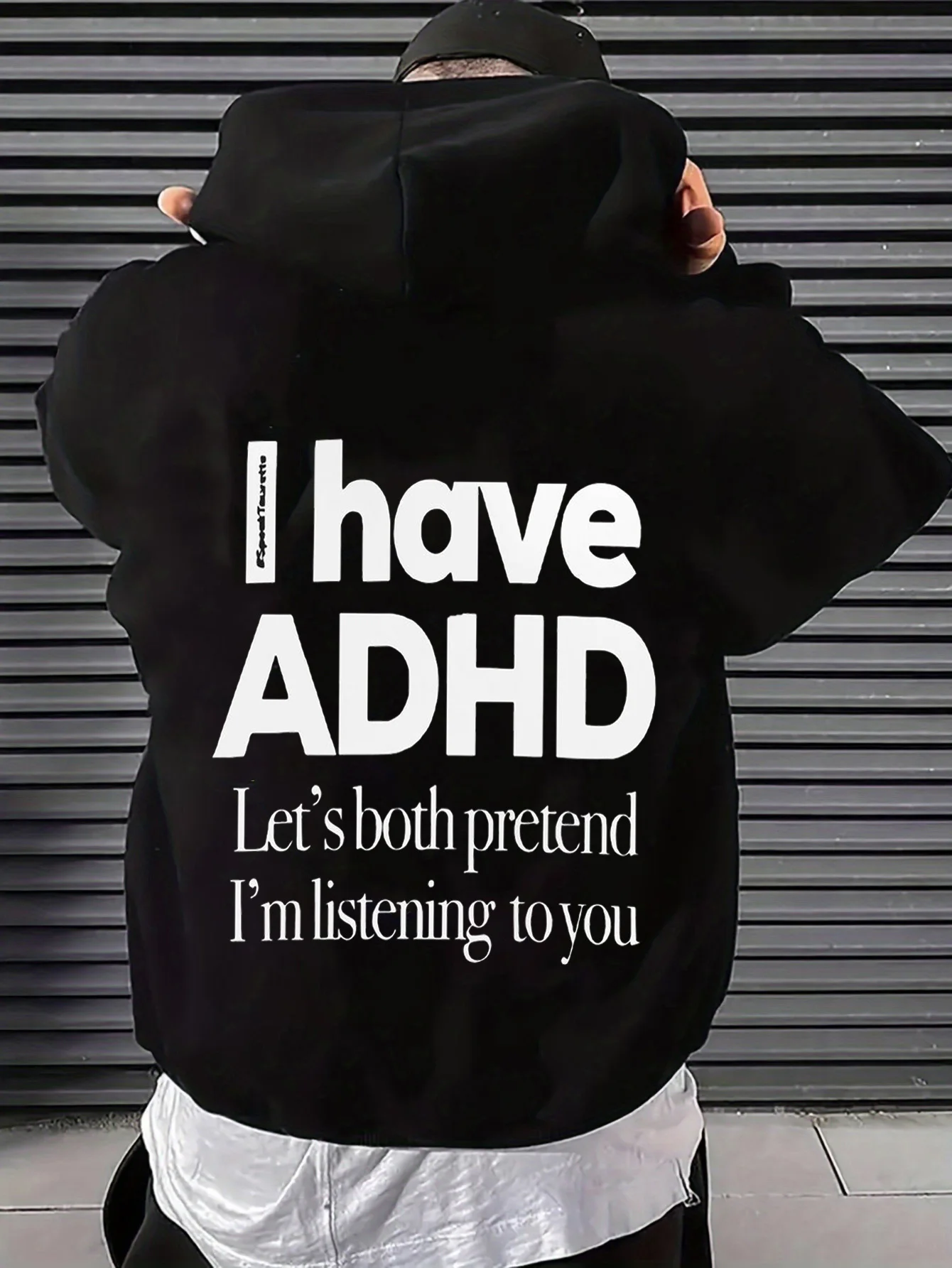 Men's Casual Hoodies Feature Humorous Adhd Emoticon Designs That Mimic Understanding, a Fun Gift to Celebrate Neurodiversity, Available in Plus-Size Long-Sleeve Styles