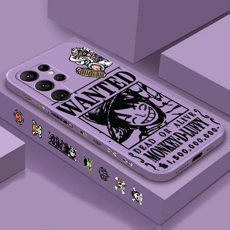 One Piece Pirate Ship Phone Case For Samsung Galaxy S26 S25 S24 S23 S22 S21 S20 Ultra Plus FE 5G Liquid Left Rope