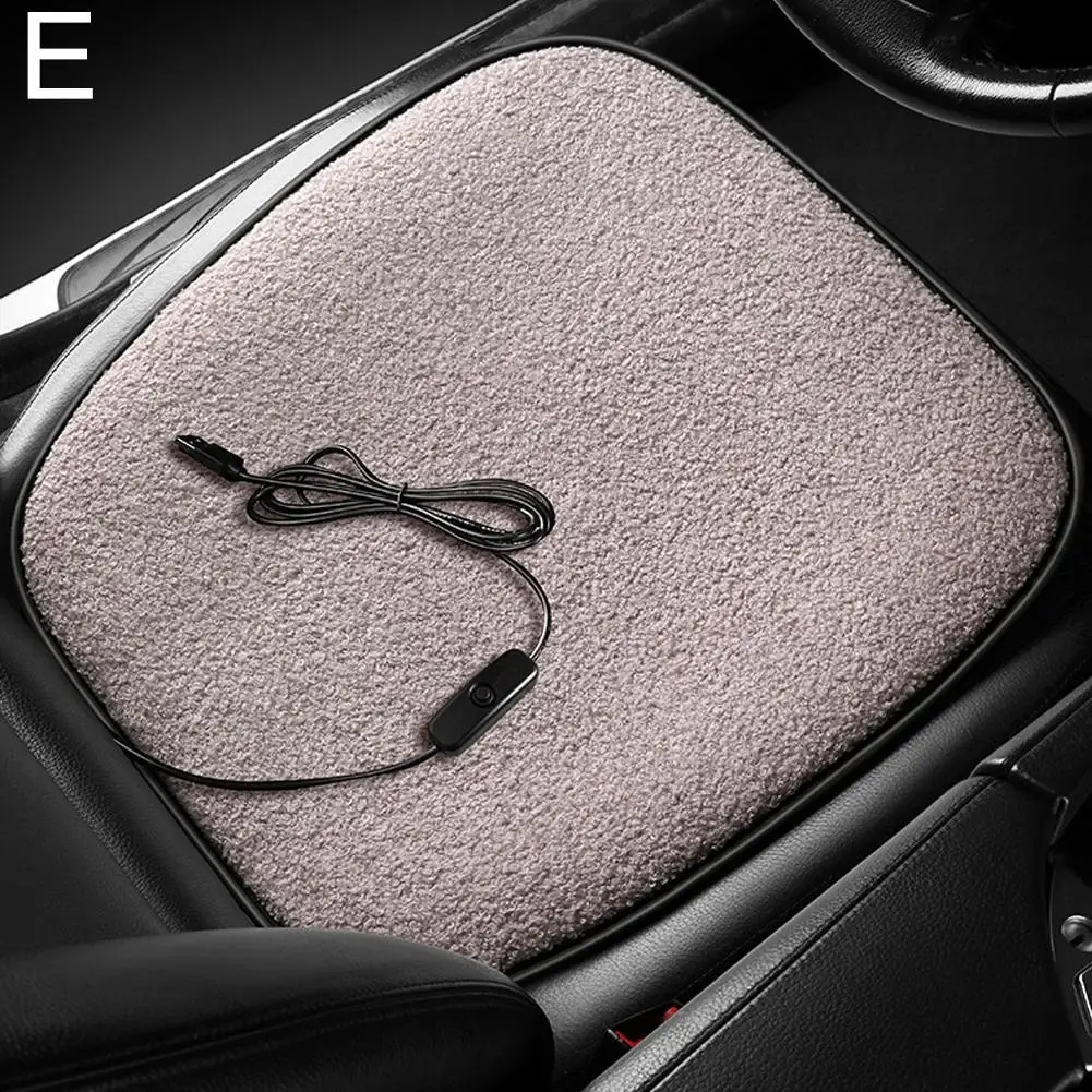 Car Heated Cushion USB Heated Seat Cushion Warm Pad Adjustable Temperature Winter Seat Warmer For Car Interior Accessories Q6J4