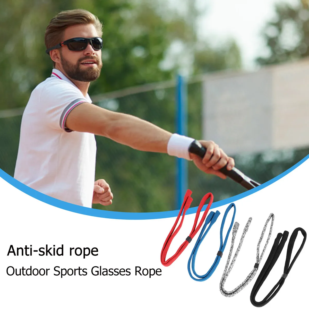 4Pcs Outdoor Glasses Rope Adjustable Non-Slip Eyewear Strap for Sports Hiking Fishing Portable Red Blue Black White