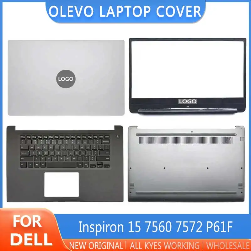 NEW For Dell Inspiron 15 7560 7572 P61F Laptop LCD Back Cover Front Bezel Upper Palmrest Bottom Base Case Keyboard Hinges