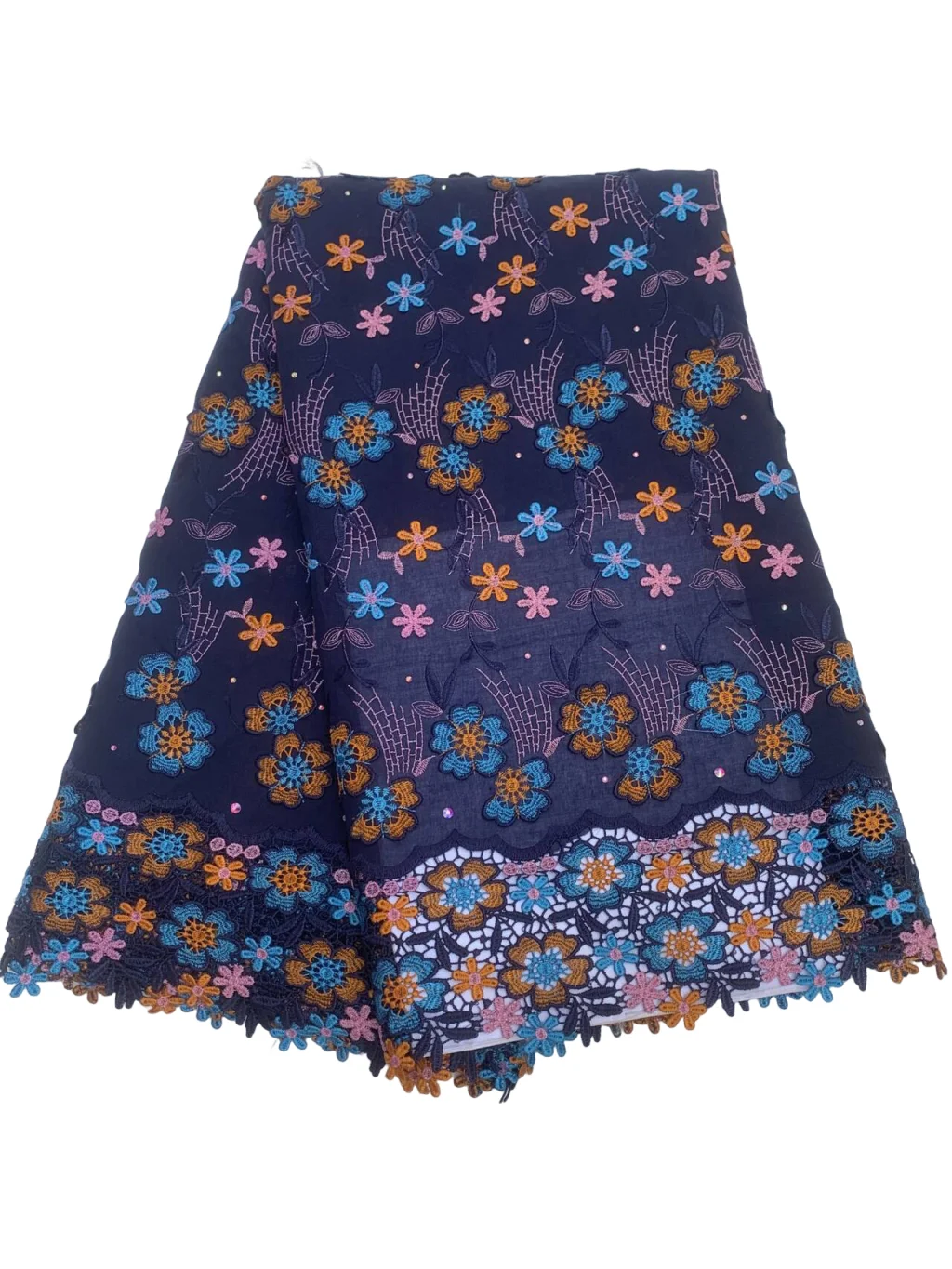 

3D Flower Applique Stones Swiss Voile Lace In Switzerland With Water Soluble 2026 Super Quality African Lace Fabric For Clothing