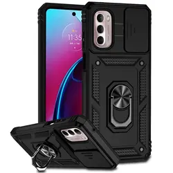 Armor Shockproof Case For Motorola Moto G Stylus 2022 4G 5G Slide Window Camera Lens Protection Metal Ring Holder Back Cover