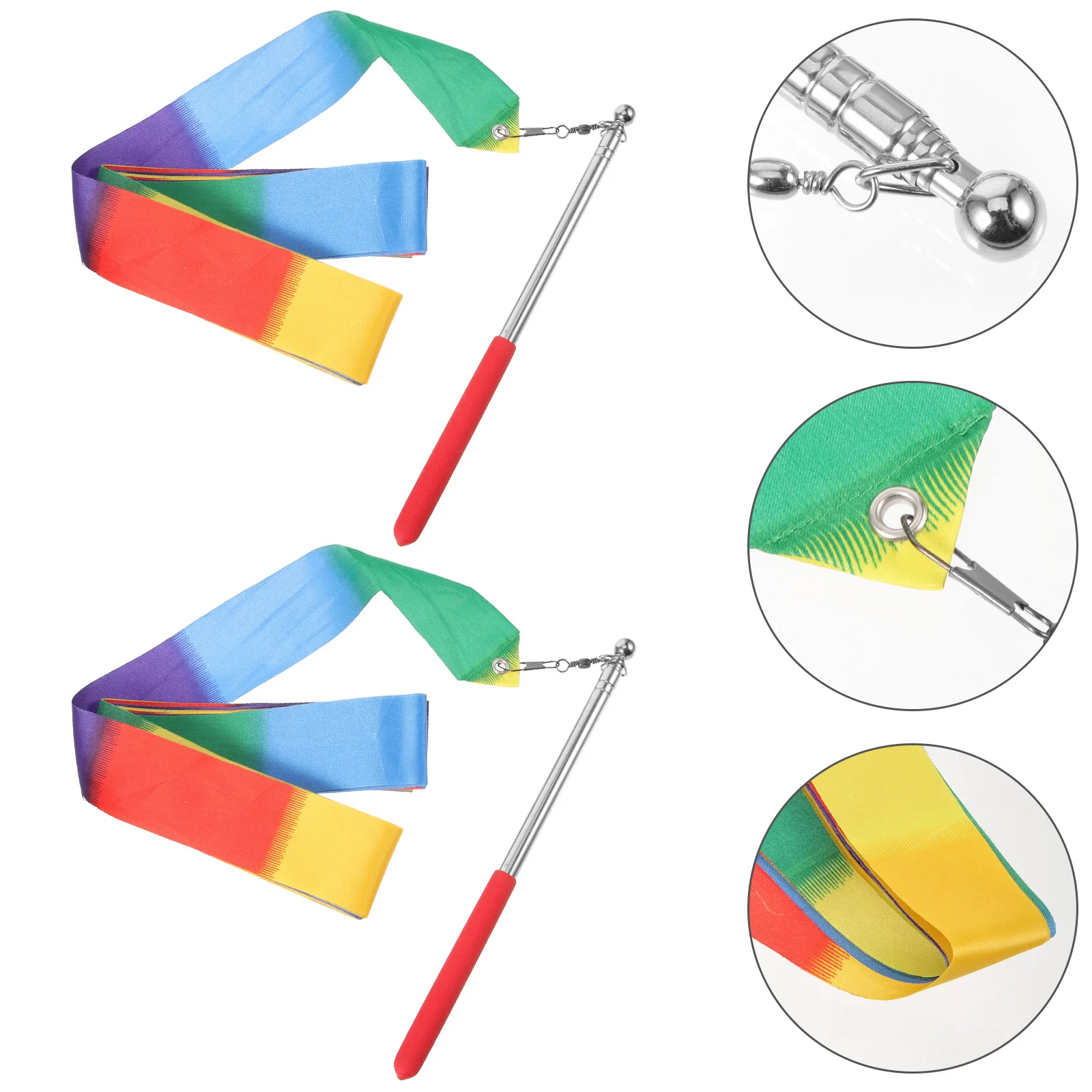 

1 комплект, 1 комплект красочных лент для фитнес-гимнастики, яркие устойчивые к выцветанию танцевальные ленты для художественных танцев, гимнастических тренировок